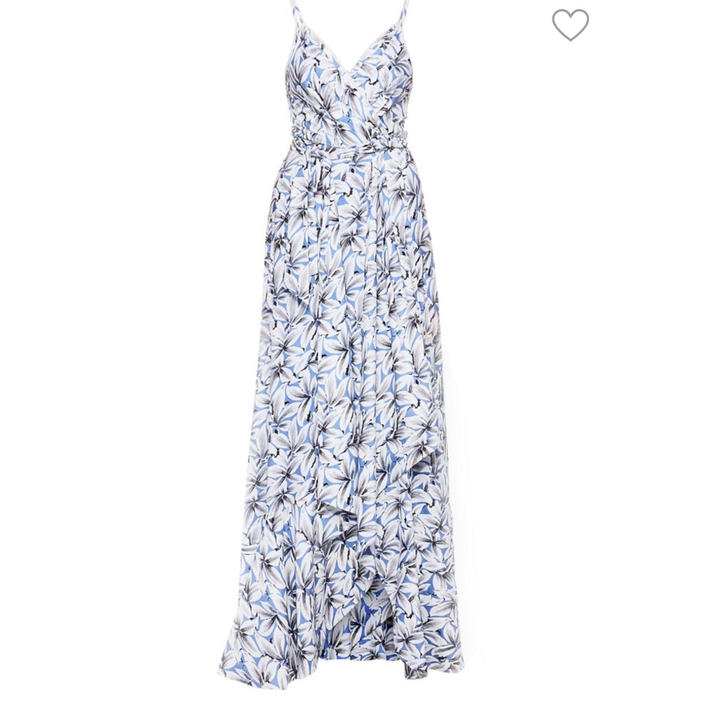Jonathan Simkhai | Ava Floral Wrap Linen Blend Gown in Pacific Print Size 2 - Picture 12 of 12